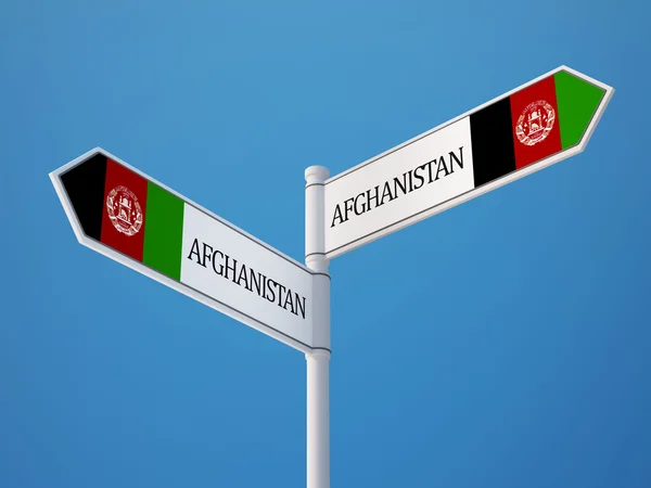 Afghanistan Sign Flags Concept — Stock Photo, Image