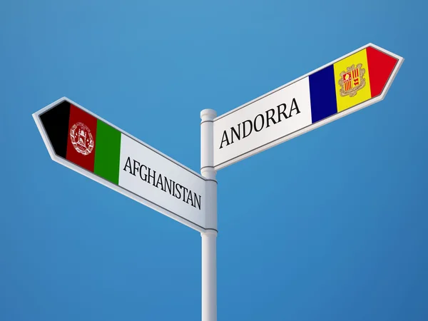 Andorre Afghanistan Signer Drapeaux Concept — Photo