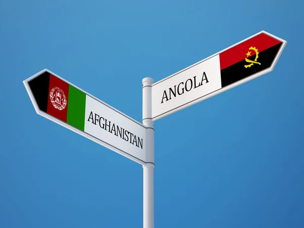 Angola Afghanistan tecken flaggor koncept — Stockfoto