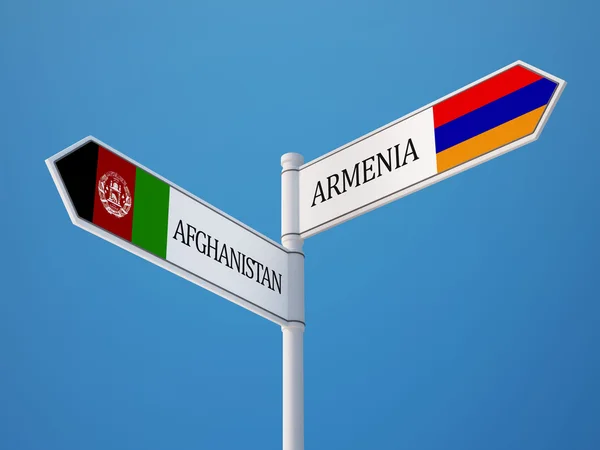 Armenia Afganistanie znak flagi koncepcja — Zdjęcie stockowe