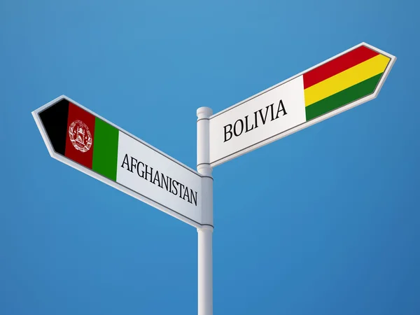 Bolivien Afghanistan unterzeichnen Flaggenkonzept — Stockfoto