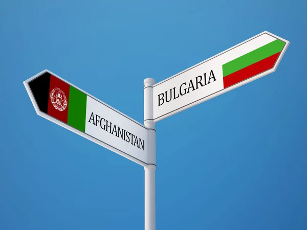 Bulgaria Afghanistan Sign Flags Concept — Stock Photo, Image