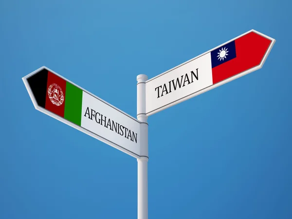 Taiwan Afganistán Firma el concepto de banderas — Foto de Stock