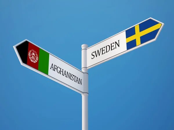 Швеция Афганистан подписала концепцию флагов — стоковое фото