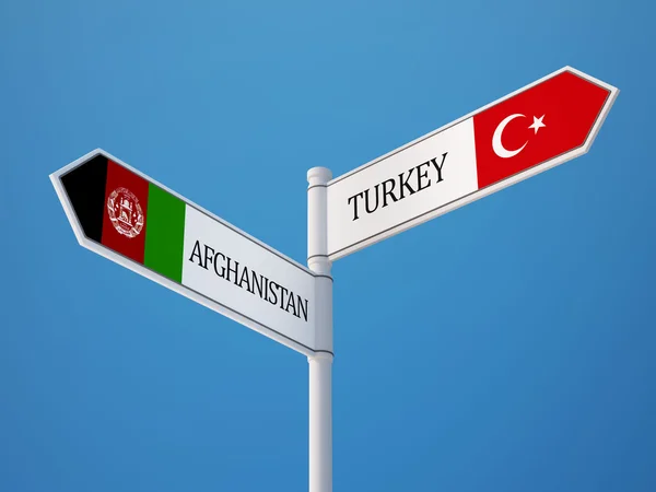 Türkiye'nin Afganistan işaret bayrakları kavramı — Stok fotoğraf
