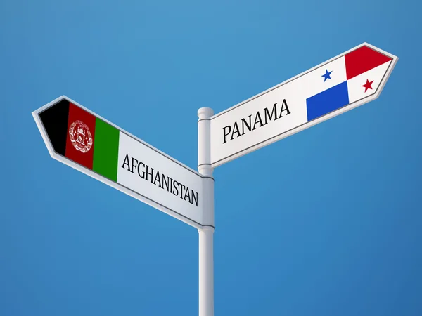 Panamá Afeganistão Signo Bandeiras Conceito — Fotografia de Stock
