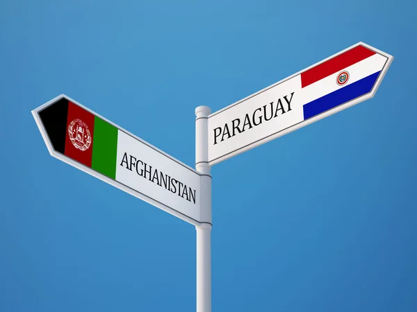 Paraguay Afghanistan Signer Drapeaux Concept — Photo