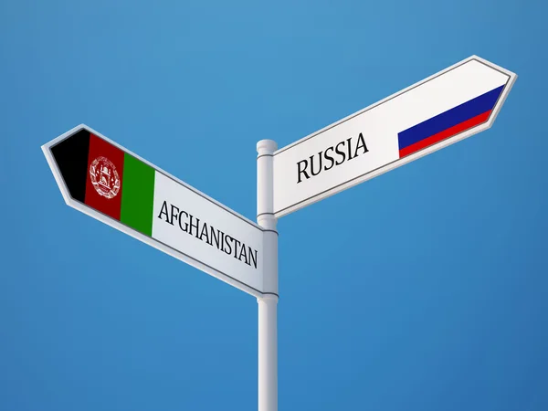 Russland afghanistan unterzeichnen flaggen konzept — Stockfoto