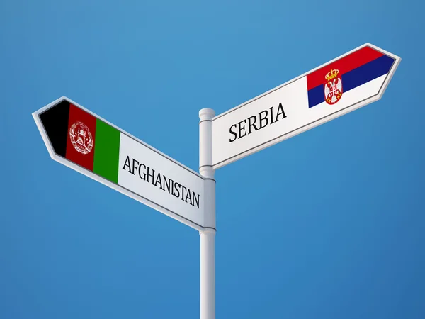 Serbia Afghanistan Concetto delle bandiere — Foto Stock