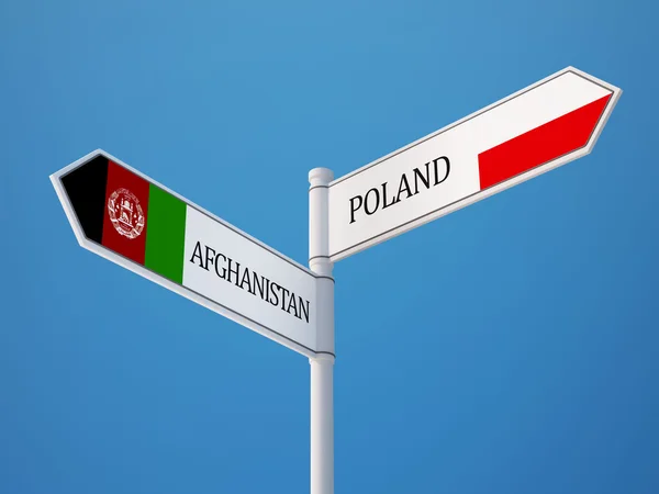 Polonia Afghanistan segno bandiere concetto — Foto Stock