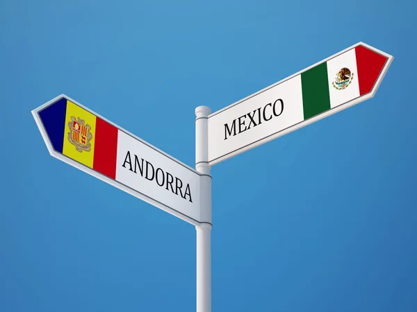 Андорра Мексика знак прапори концепції — стокове фото