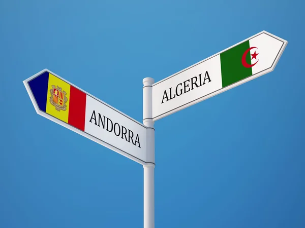 Andorra Argelia Sign Flags Concept —  Fotos de Stock