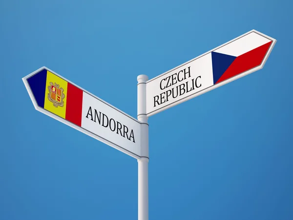 Andorra Česká republika znamení příznaky koncept — Stock fotografie