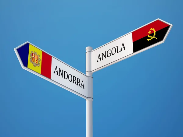 Angola Andorra  Sign Flags Concept — Stock Photo, Image