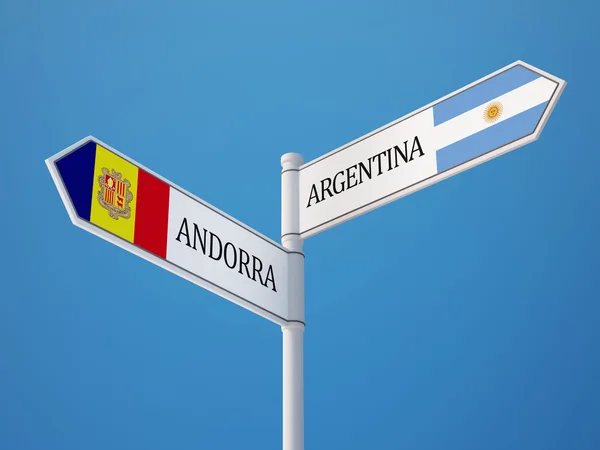 Argentinië Andorra teken vlaggen Concept — Stockfoto