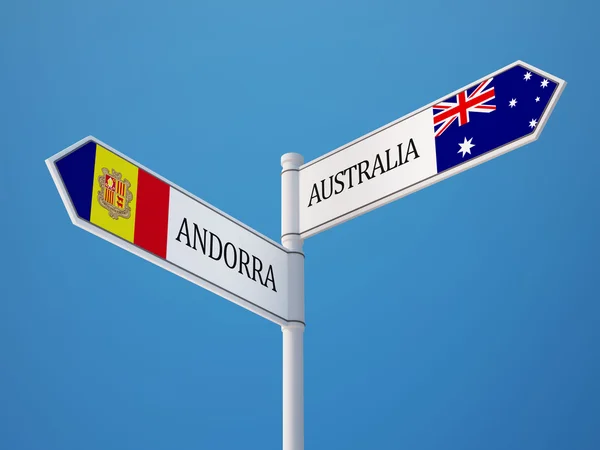 Australie Andorre Signalisation Drapeaux Concept — Photo