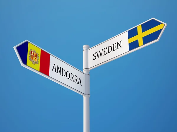 Zweden Andorra teken vlaggen Concept — Stockfoto