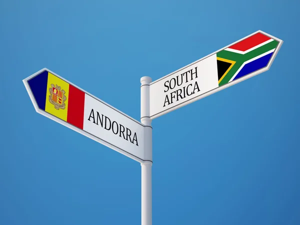 Sudáfrica Andorra Sign Flags Concept —  Fotos de Stock