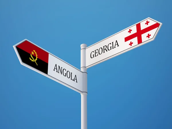 Angola Georgia Sign kavramı bayraklar — Stok fotoğraf