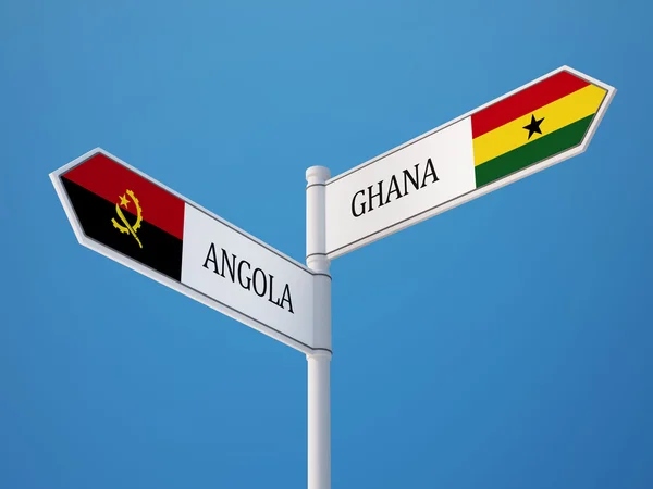 Angola Gana işaret bayrakları kavramı — Stok fotoğraf