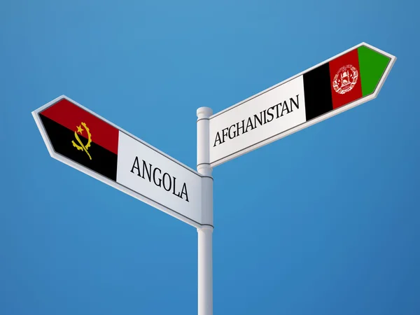 安哥拉阿富汗标志标志概念 — 图库照片