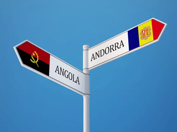 Angola Andorra znamení příznaky koncept — Stock fotografie