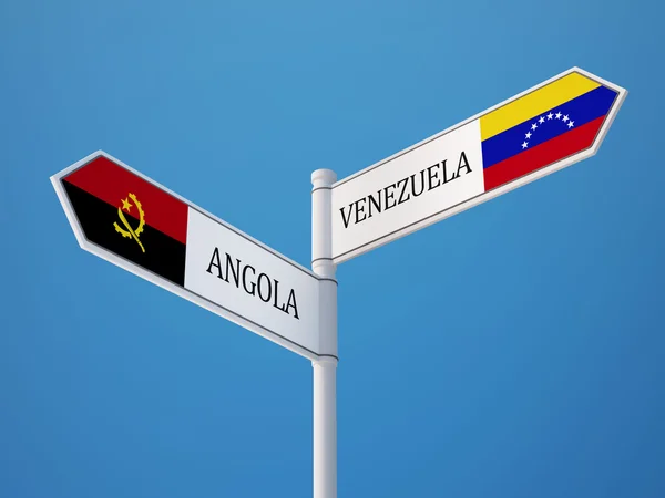 Venezuela Angola  Sign Flags Concept — Stock Photo, Image