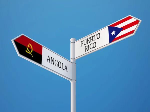 Puerto Rico Angoli znak flagi koncepcja — Zdjęcie stockowe