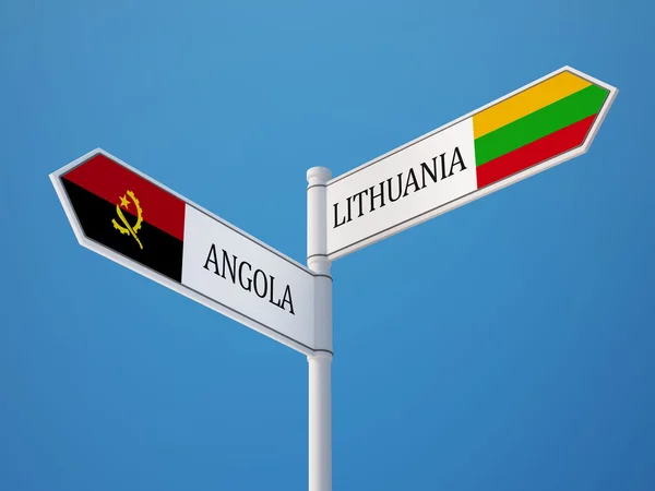 Lituania Angola Firma Bandiere Concetto — Foto Stock