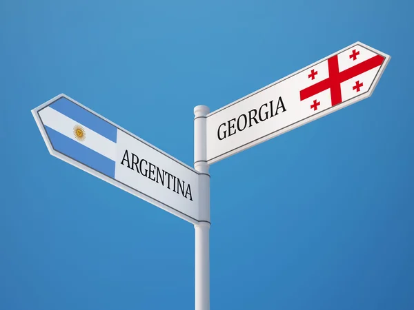 Banderas de Argentina Georgia signo concepto — Foto de Stock