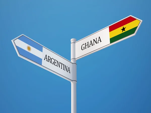 Argentina Ghana segno bandiere concetto — Foto Stock