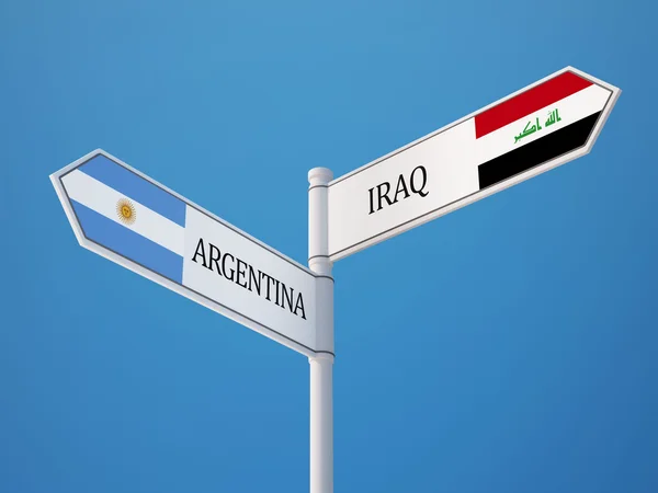 Argentinië Irak teken vlaggen Concept — Stockfoto