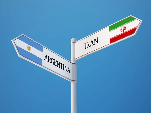 Argentina Iran  Sign Flags Concept — Stock Photo, Image