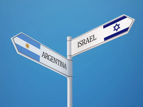Arjantin İsrail işaret bayrakları kavramı — Stok fotoğraf