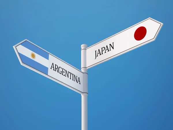 Argentinië Japan teken vlaggen Concept — Stockfoto