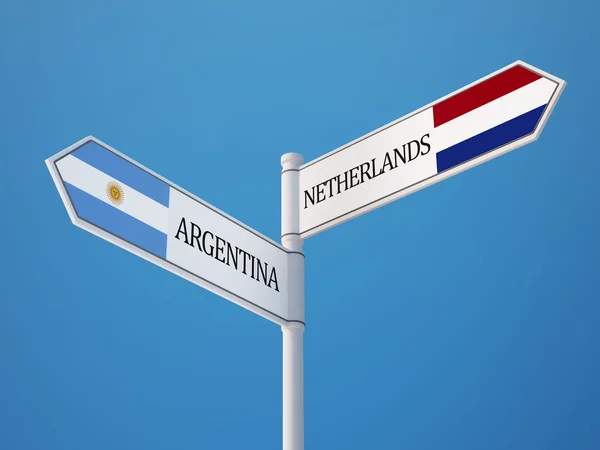 Argentina Países Bajos Sign Flags Concept — Foto de Stock