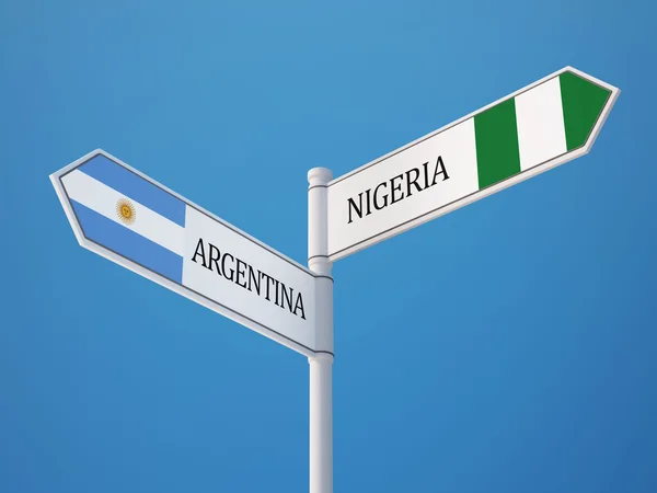Argentinië Nigeria teken vlaggen Concept — Stockfoto