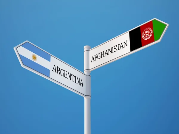 Argentina Afghanistan Sign Flags Concept — Stock Photo, Image