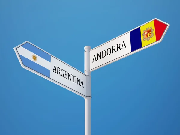 Argentina Andorra Firma Concepto de Banderas —  Fotos de Stock