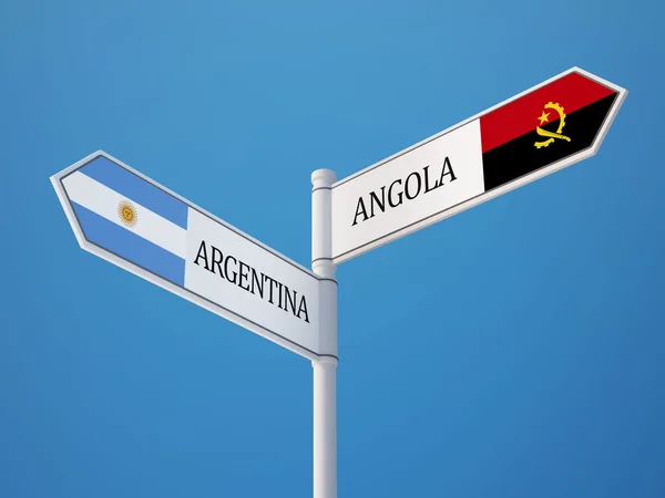 Argentina Angola Segnale Bandiere Concetto — Foto Stock