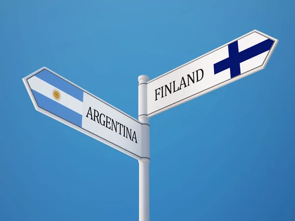 Finland Argentina tecken flaggor koncept — Stockfoto