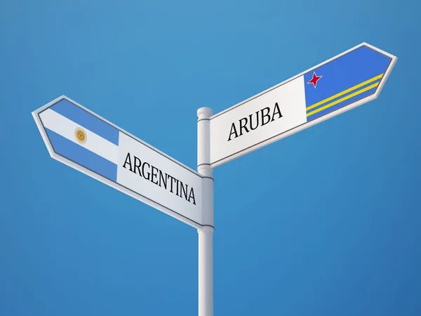 Aruba Argentina  Sign Flags Concept — Stock Photo, Image