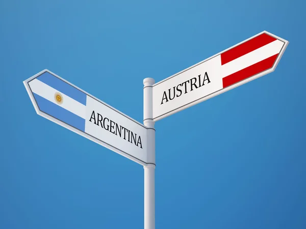 Austria Argentina Firmare Bandiere Concetto — Foto Stock