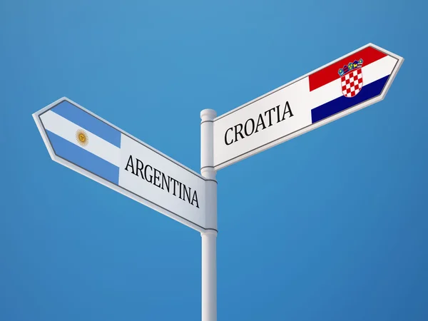 Croatia Argentina Sign Flags Concept — Stock Photo, Image