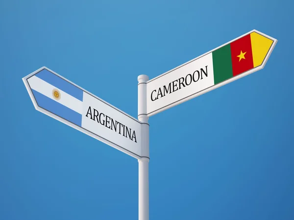 Camerún Argentina Firma Concepto de Banderas —  Fotos de Stock
