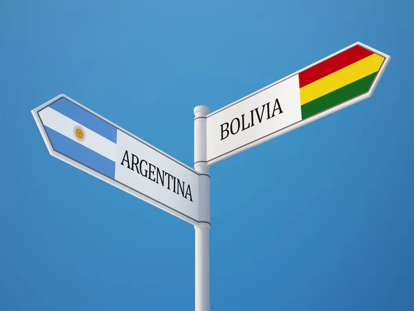 Bolivya Arjantin işaret bayrakları kavramı — Stok fotoğraf