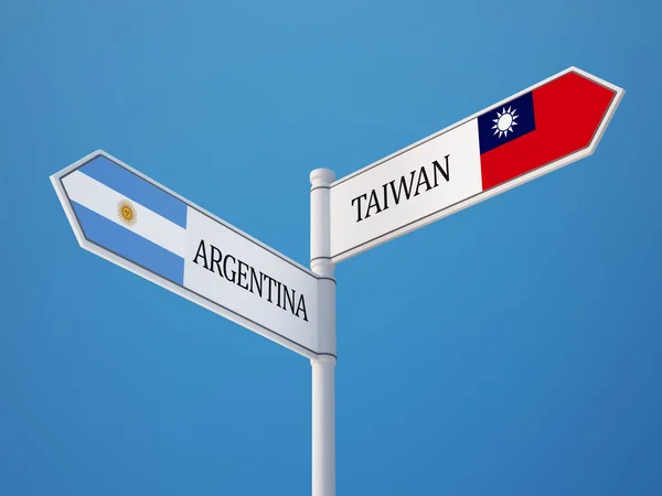Tajwan Argentyna znak flagi koncepcja — Zdjęcie stockowe