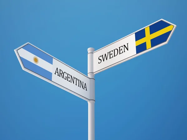 Швеция Аргентина подписала концепцию флагов — стоковое фото