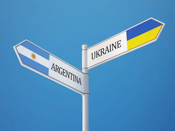 Ukraina Argentina tecken flaggor koncept — Stockfoto