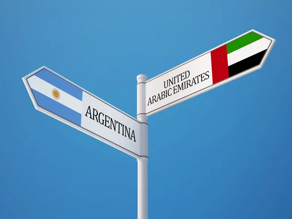 United Arab Emirates Argentina Sign Flags Concept — Stock Photo, Image